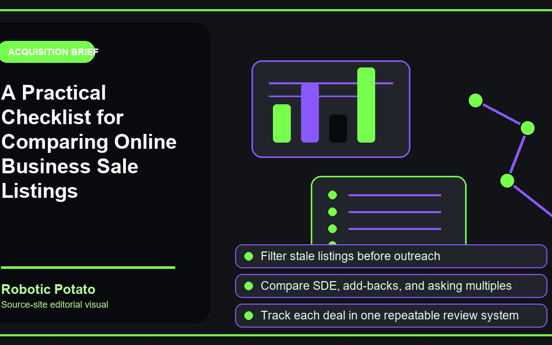 A Practical Checklist for Comparing Online Business Sale Listings