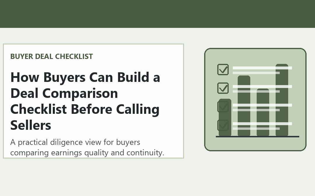 How Buyers Can Build a Deal Comparison Checklist Before Calling Sellers