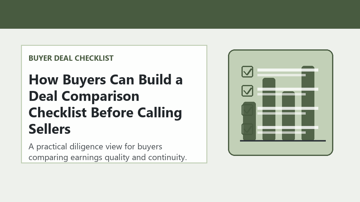 How Buyers Can Build a Deal Comparison Checklist Before Calling Sellers
