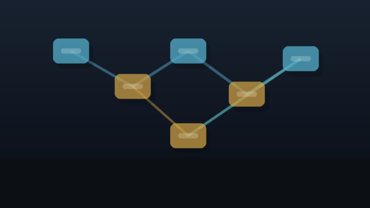 An abstract workflow diagram showing connections between digital systems, representing automated workflows.