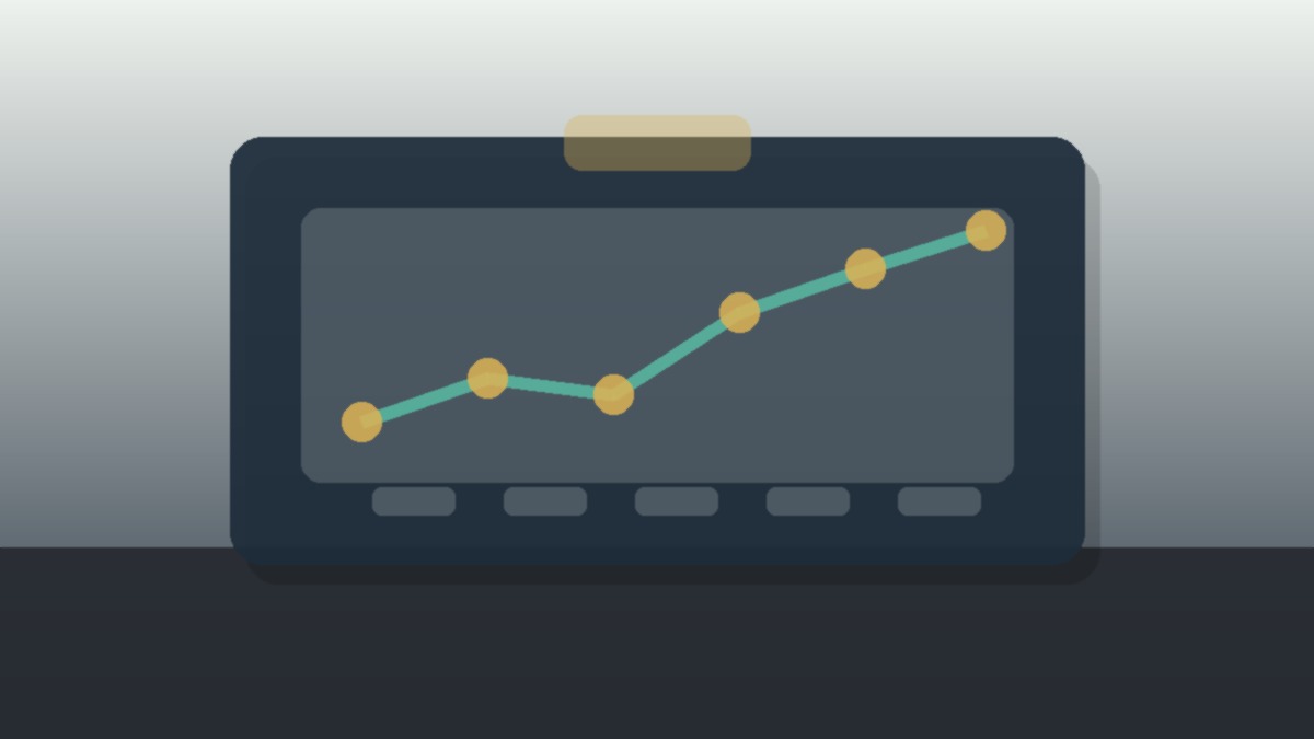 An abstract visualization of a financial analytics dashboard with lines representing growth patterns, without readable text.