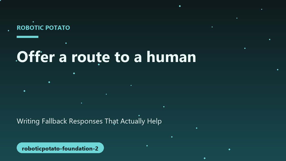 A side by side comparison of a frustrating robotic error message and a helpful conversational response